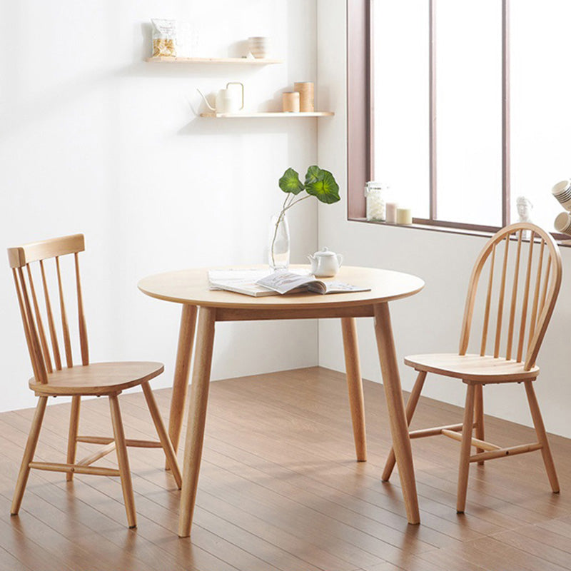 Round Rubberwood vaste houten eettafel eenvoud stijl eetkamercollectie