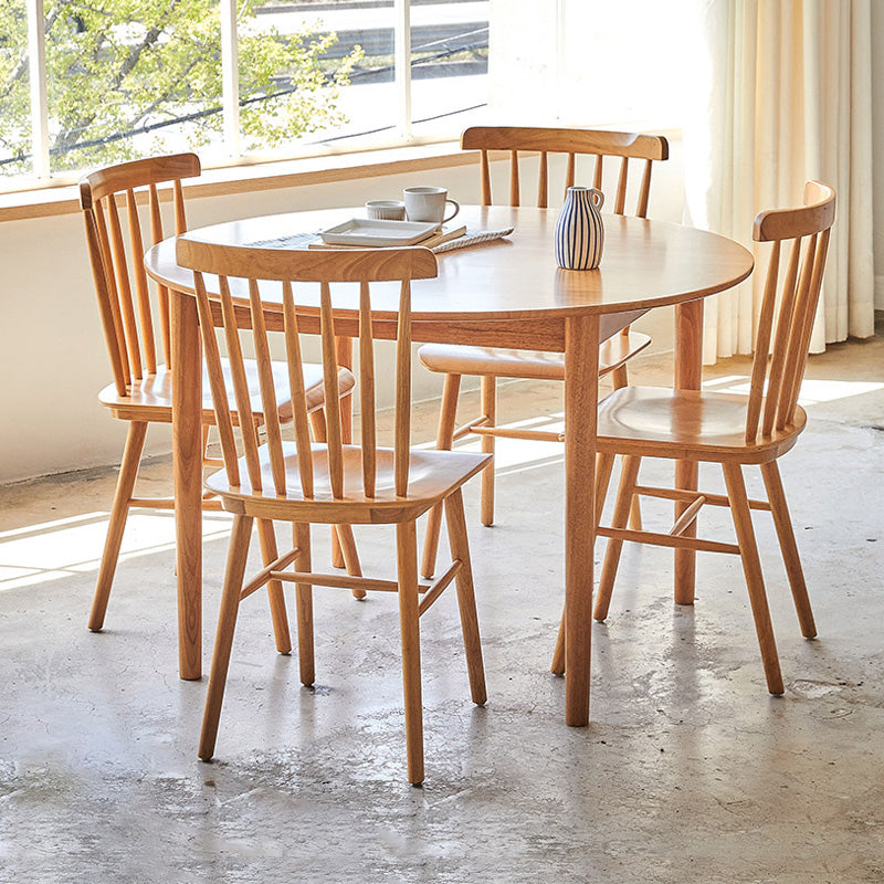 Round Rubberwood vaste houten eettafel eenvoud stijl eetkamercollectie