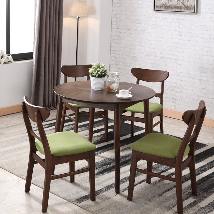 Round Rubberwood vaste houten eettafel eenvoud stijl eetkamercollectie