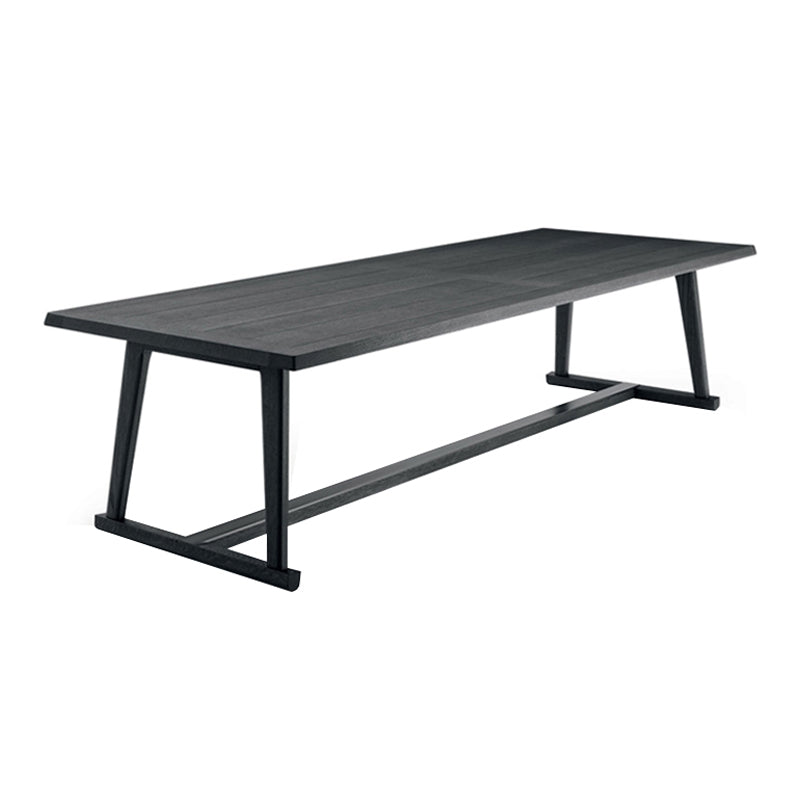 Mesa moderna de madera sólida para mesa de comedor rectangular de restaurantes con base de caballete