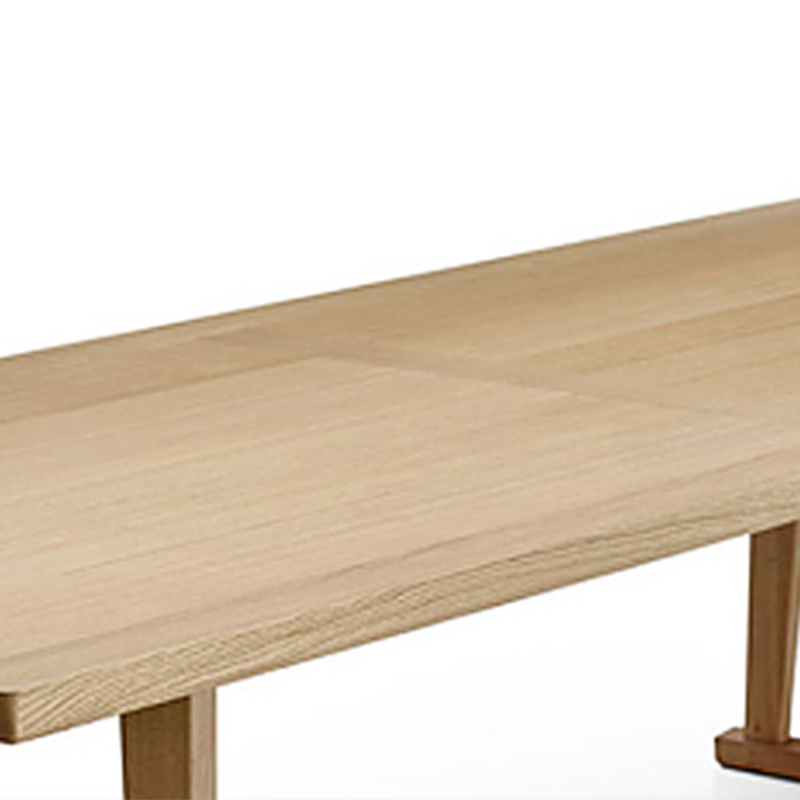 Mesa moderna de madera sólida para mesa de comedor rectangular de restaurantes con base de caballete