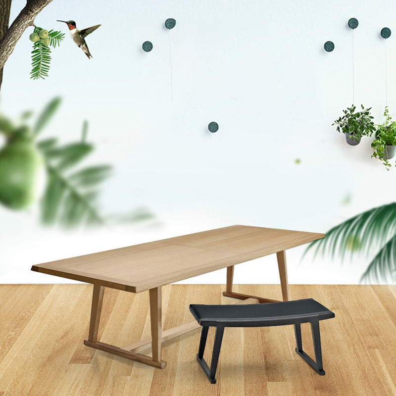 Mesa moderna de madera sólida para mesa de comedor rectangular de restaurantes con base de caballete
