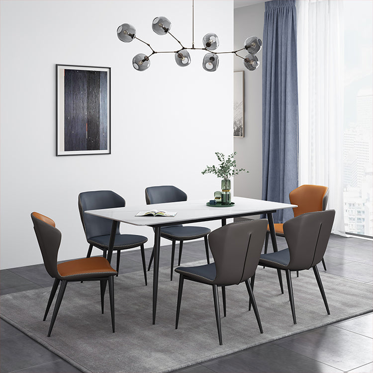 Mesa de comedor de estilo industrial rectangular Mesa fija de piedra sinterizada para cocina