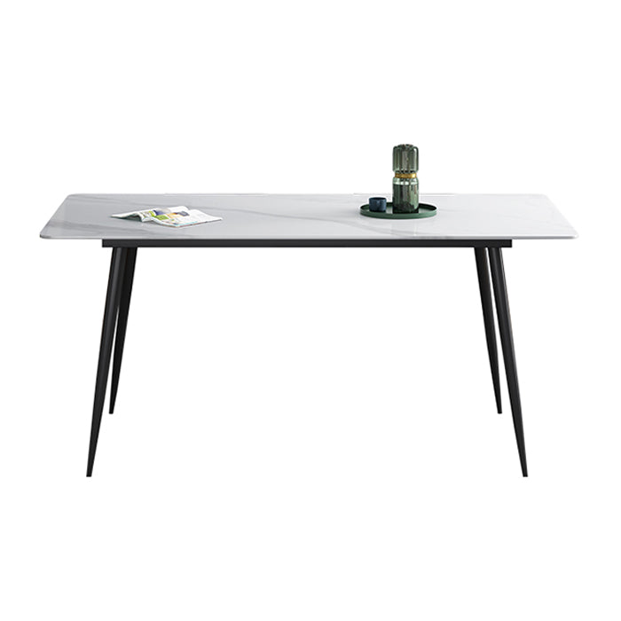 Mesa de comedor de estilo industrial rectangular Mesa fija de piedra sinterizada para cocina