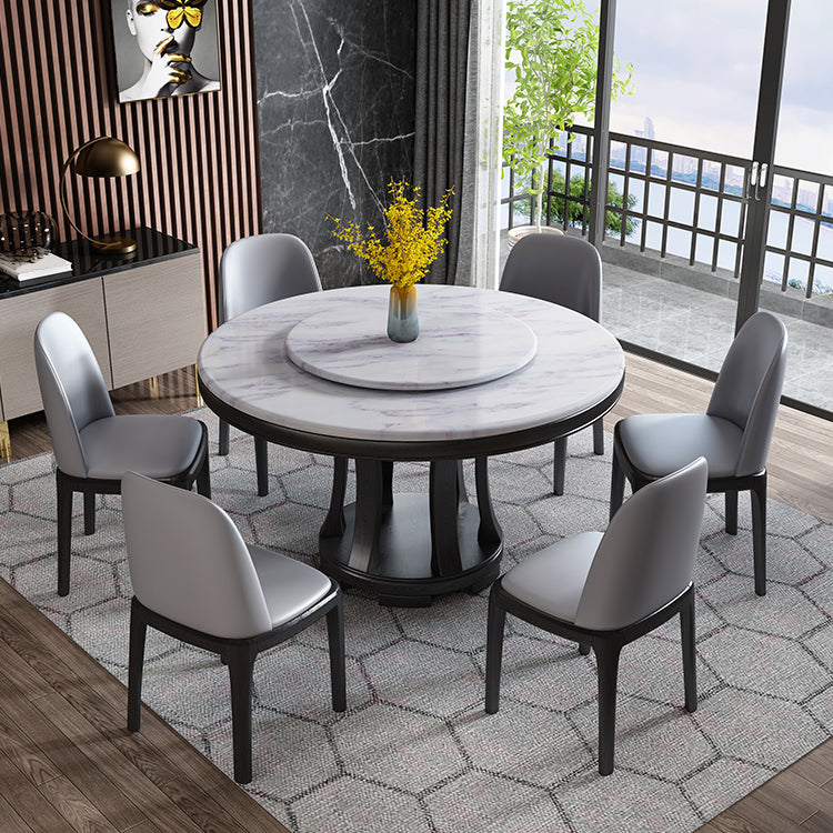 Mesa redonda del sitio de comedor sencille muebles de mármol con base de pedestal