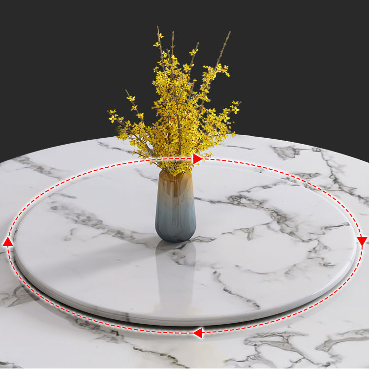 Mesa redonda del sitio de comedor sencille muebles de mármol con base de pedestal