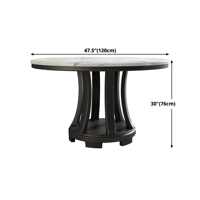 Mesa redonda del sitio de comedor sencille muebles de mármol con base de pedestal