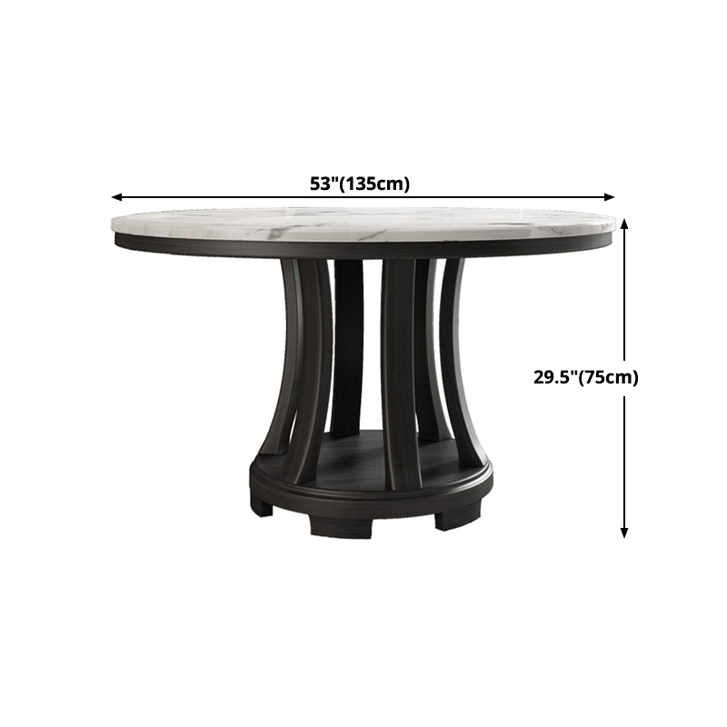 Mesa redonda del sitio de comedor sencille muebles de mármol con base de pedestal