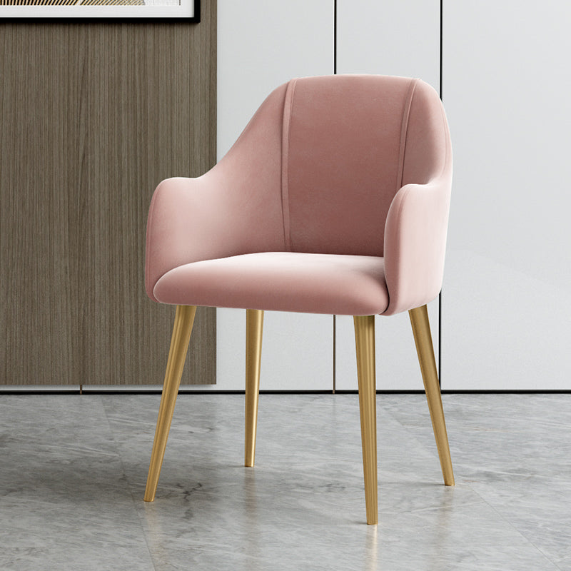 Nordic Style Metal Dining Room Chairs Upholstered Side Armchair for Restaurant Use
