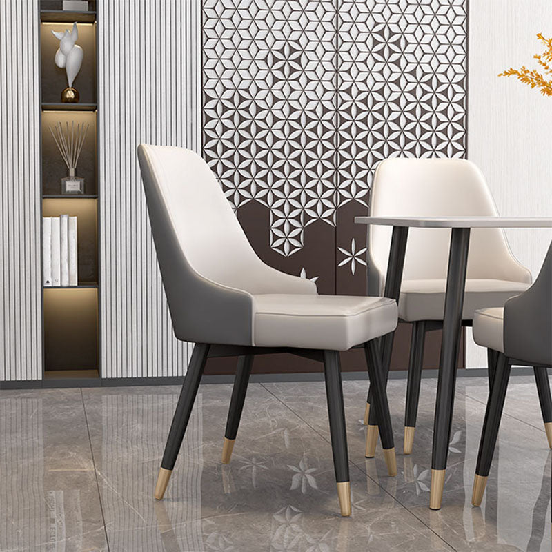 Sillas de comedor sin brazos tapizadas de diseño escandinavo con respaldo sólido que cena la silla lateral