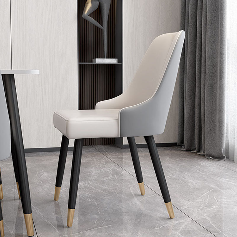 Scandinavian Design Upholstered Armless Dining Chairs Solid Back Dining Side Chair