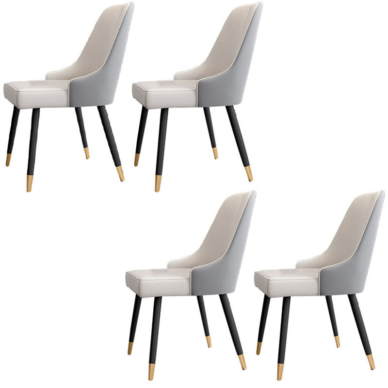 Sillas de comedor sin brazos tapizadas de diseño escandinavo con respaldo sólido que cena la silla lateral