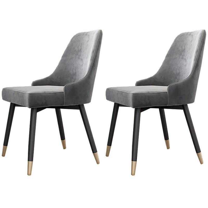 Sillas de comedor sin brazos tapizadas de diseño escandinavo con respaldo sólido que cena la silla lateral