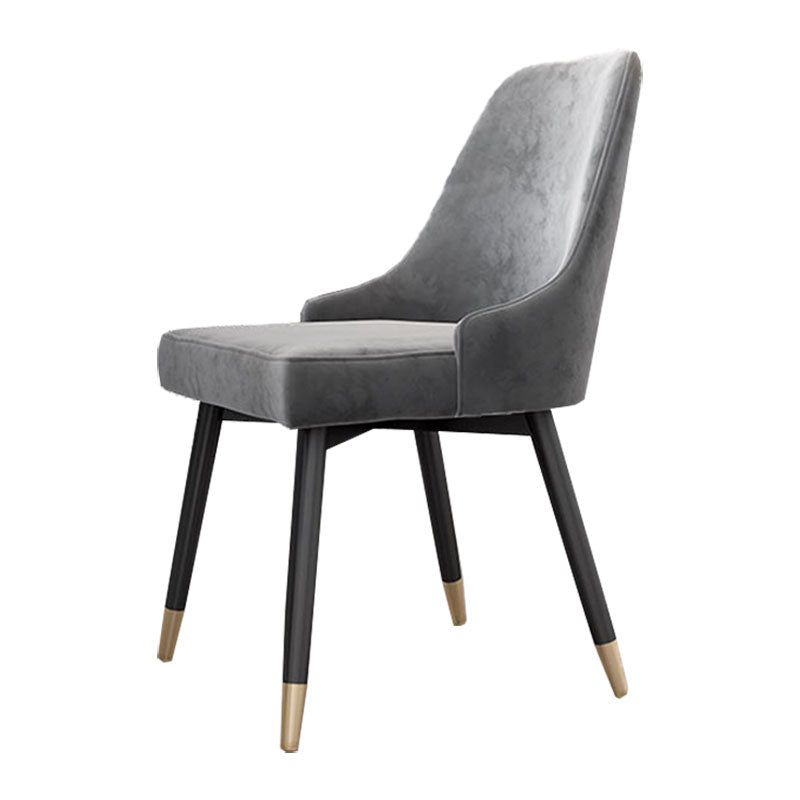 Sillas de comedor sin brazos tapizadas de diseño escandinavo con respaldo sólido que cena la silla lateral