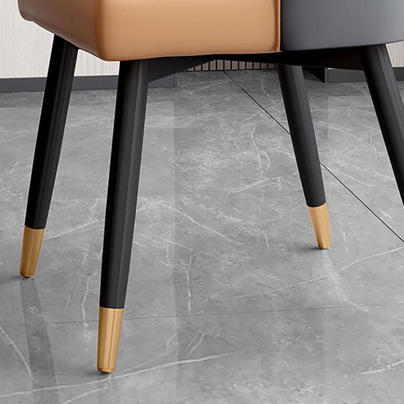 Sillas de comedor sin brazos tapizadas de diseño escandinavo con respaldo sólido que cena la silla lateral