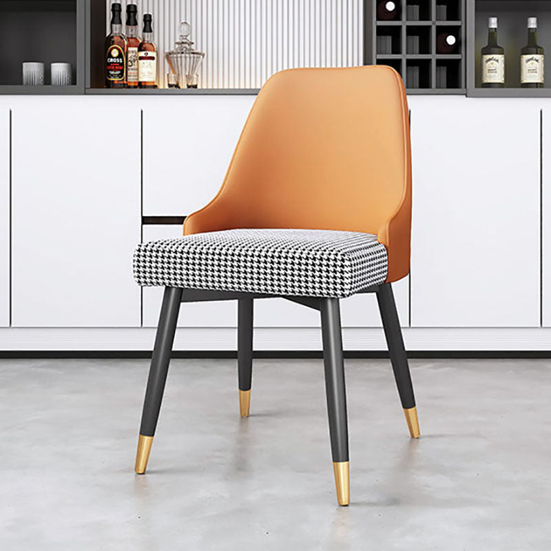 Scandinavian Design Upholstered Armless Dining Chairs Solid Back Dining Side Chair