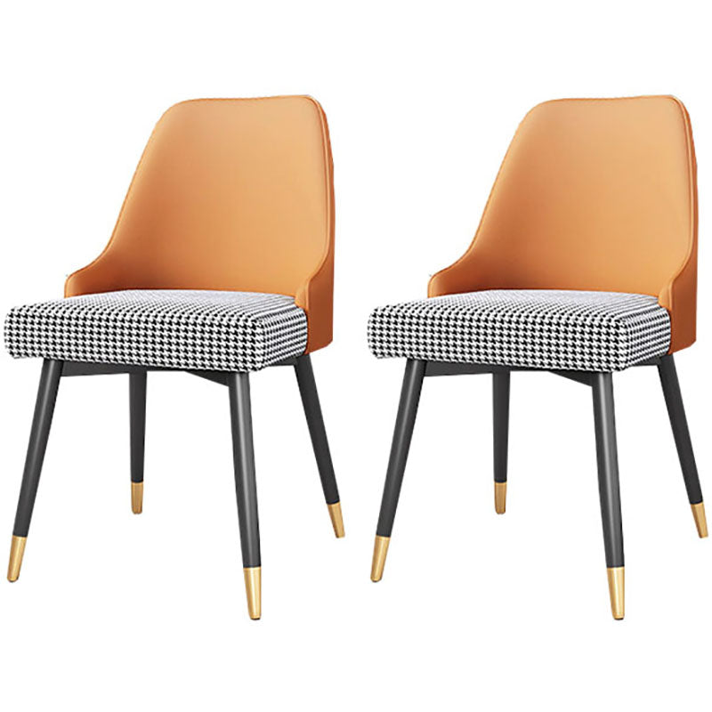 Sillas de comedor sin brazos tapizadas de diseño escandinavo con respaldo sólido que cena la silla lateral