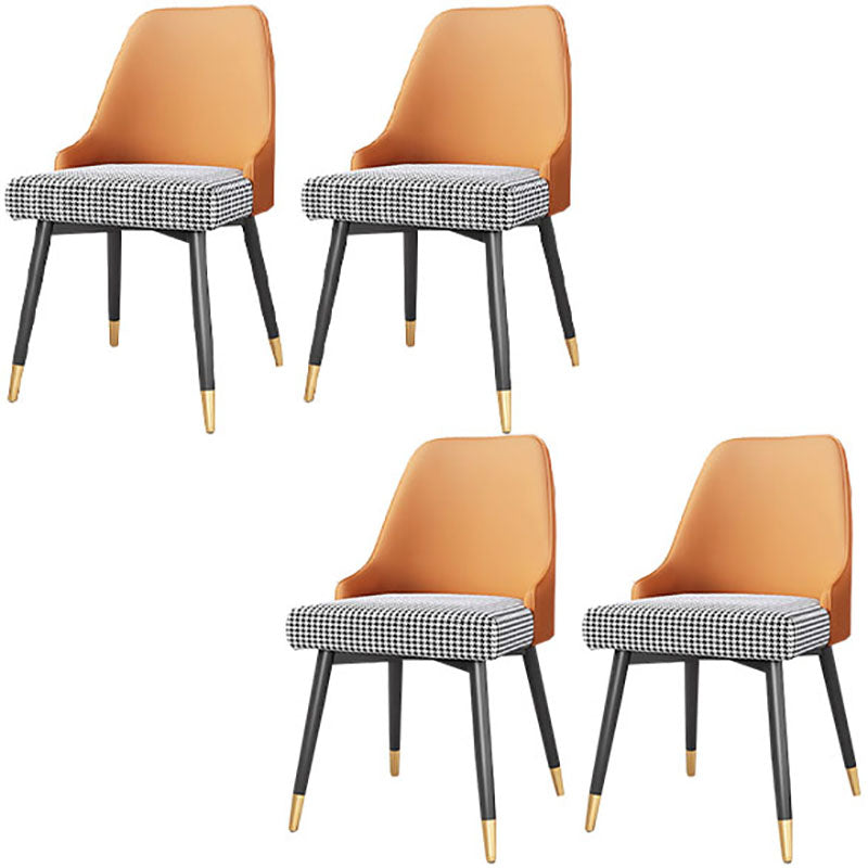 Sillas de comedor sin brazos tapizadas de diseño escandinavo con respaldo sólido que cena la silla lateral