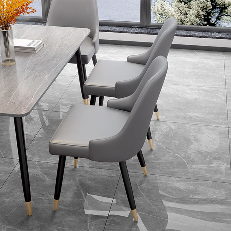 Sillas de comedor sin brazos tapizadas de diseño escandinavo con respaldo sólido que cena la silla lateral