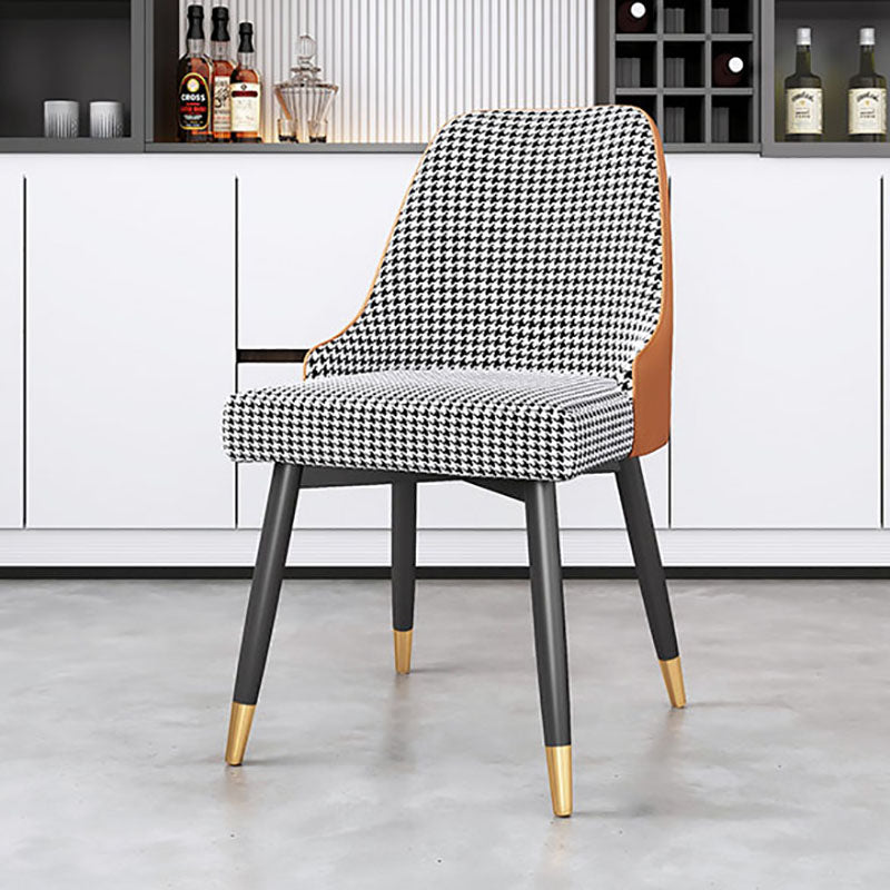Scandinavian Design Upholstered Armless Dining Chairs Solid Back Dining Side Chair