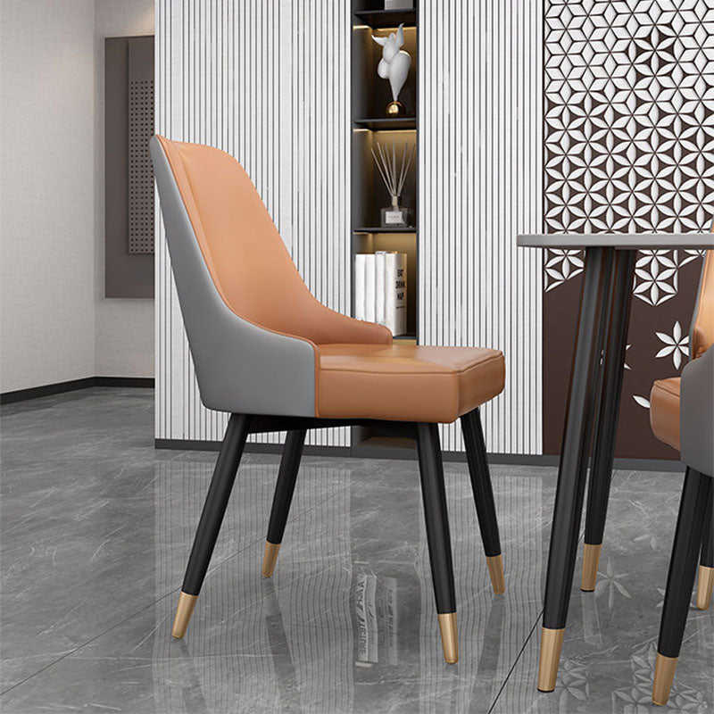 Sillas de comedor sin brazos tapizadas de diseño escandinavo con respaldo sólido que cena la silla lateral