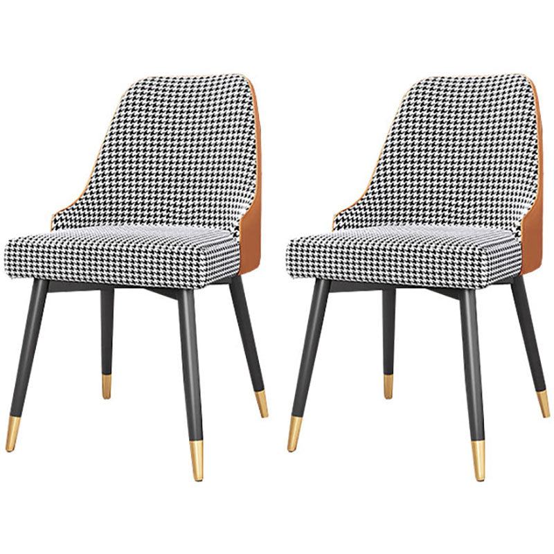 Sillas de comedor sin brazos tapizadas de diseño escandinavo con respaldo sólido que cena la silla lateral