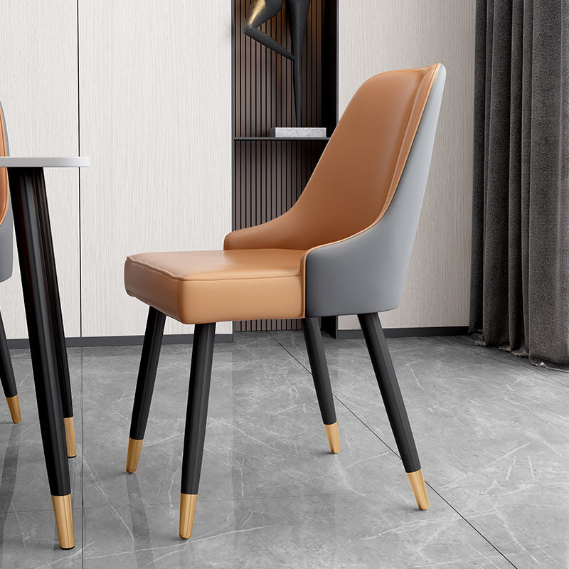 Scandinavian Design Upholstered Armless Dining Chairs Solid Back Dining Side Chair