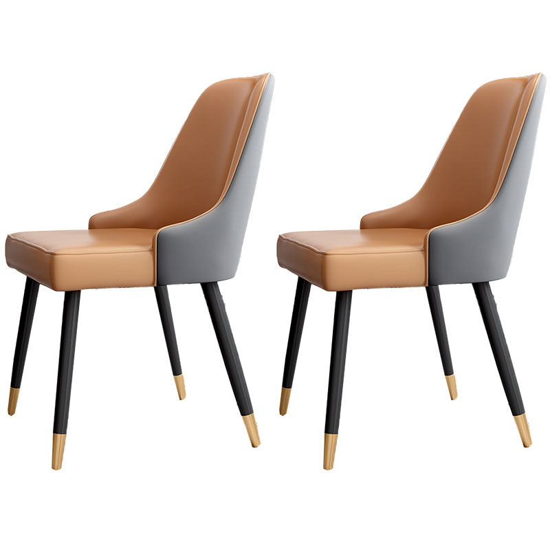 Sillas de comedor sin brazos tapizadas de diseño escandinavo con respaldo sólido que cena la silla lateral