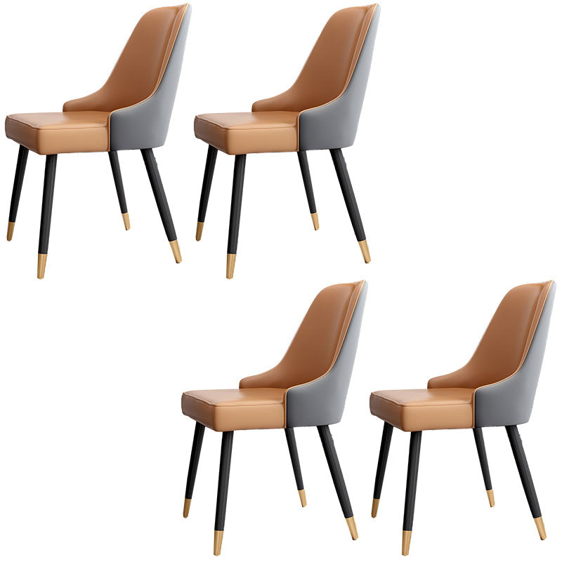 Sillas de comedor sin brazos tapizadas de diseño escandinavo con respaldo sólido que cena la silla lateral