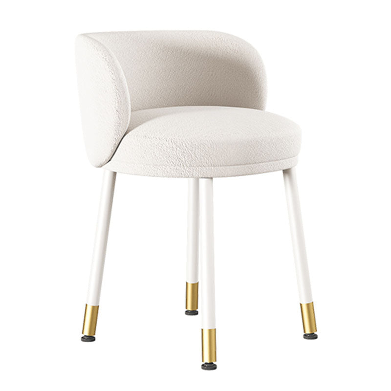 Scandinavian Design Solid Back Armless Dining Chairs Upholstered Side Chairs