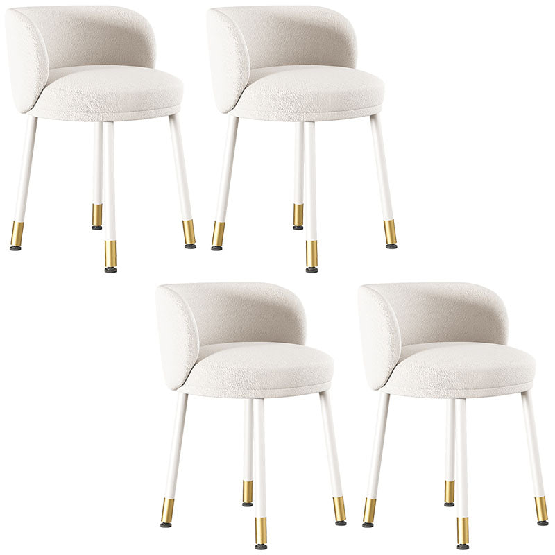 Sillas de comedor sin brazos con respaldo sólido de diseño escandinavo, sillas laterales tapizadas