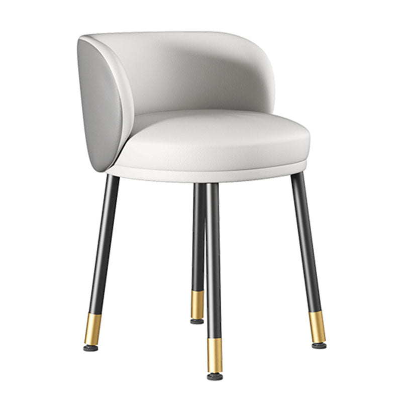 Scandinavian Design Solid Back Armless Dining Chairs Upholstered Side Chairs