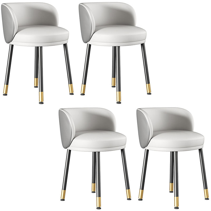 Sillas de comedor sin brazos con respaldo sólido de diseño escandinavo, sillas laterales tapizadas