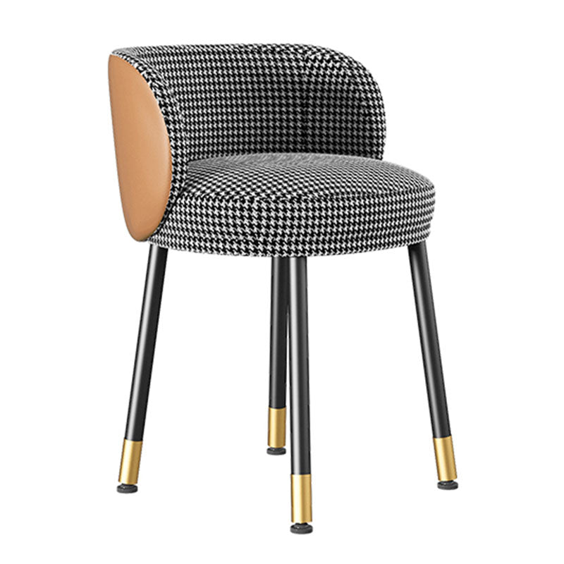 Scandinavian Design Solid Back Armless Dining Chairs Upholstered Side Chairs