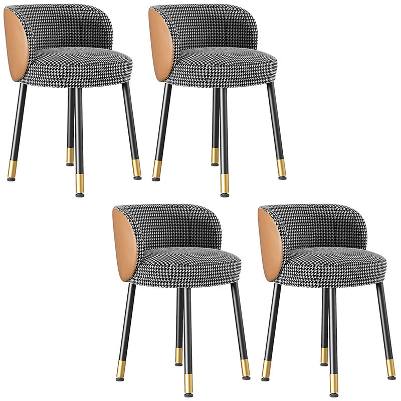 Sillas de comedor sin brazos con respaldo sólido de diseño escandinavo, sillas laterales tapizadas