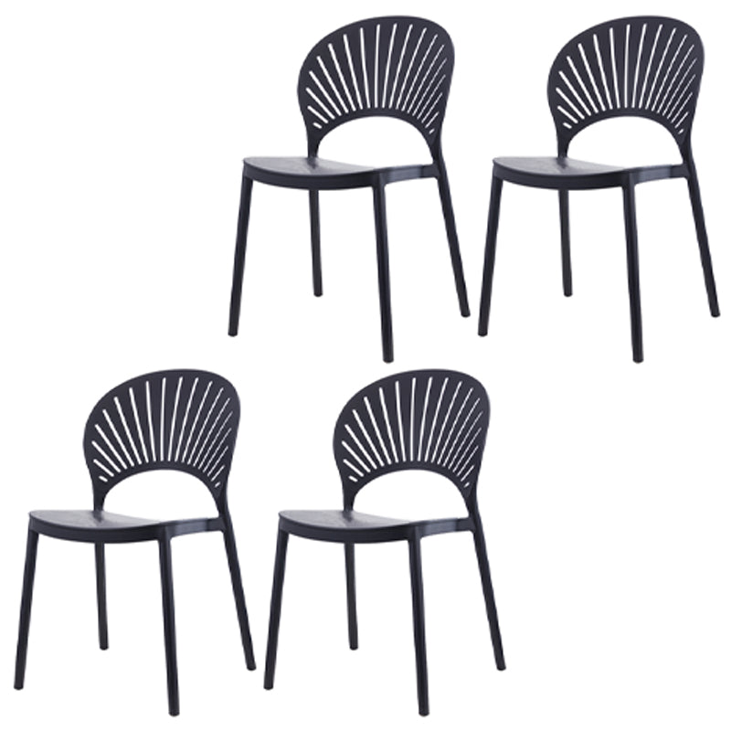 Silla plástica escandinava del respaldo abierto de la silla lateral del comedor de la cocina
