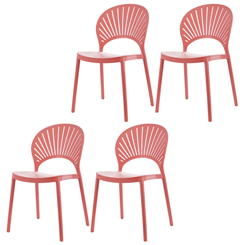 Silla plástica escandinava del respaldo abierto de la silla lateral del comedor de la cocina