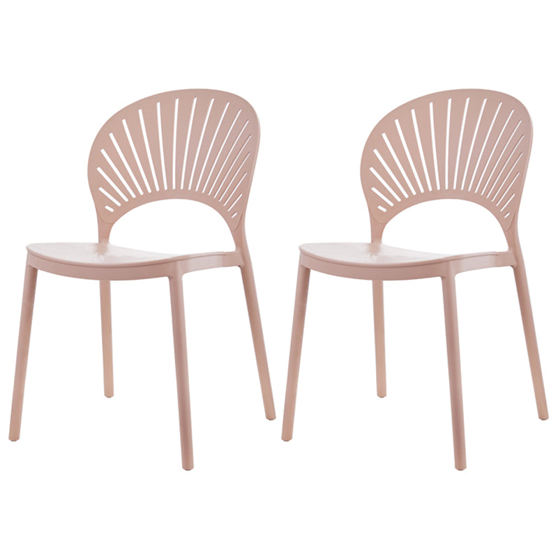 Silla plástica escandinava del respaldo abierto de la silla lateral del comedor de la cocina