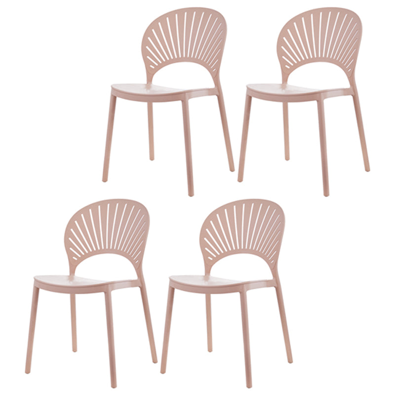 Silla plástica escandinava del respaldo abierto de la silla lateral del comedor de la cocina