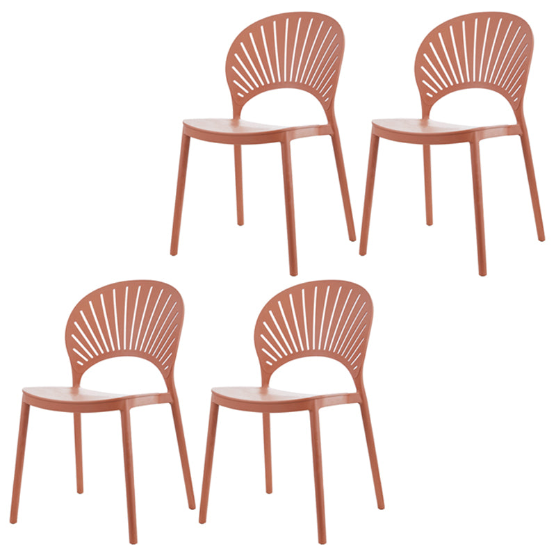 Silla plástica escandinava del respaldo abierto de la silla lateral del comedor de la cocina