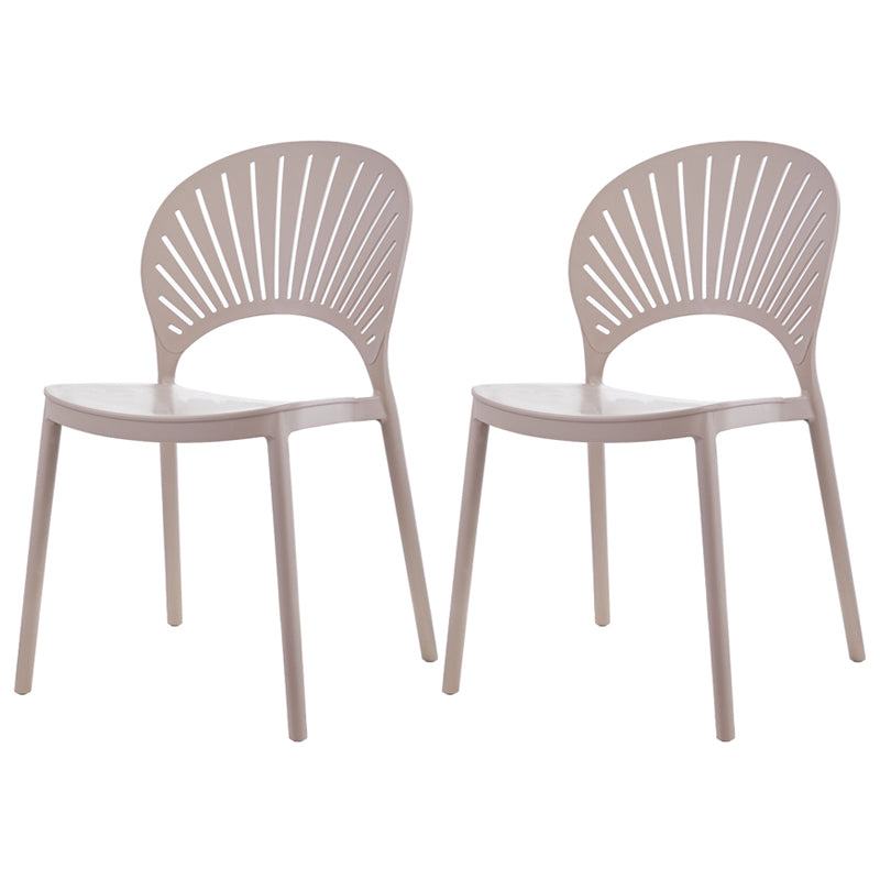 Silla plástica escandinava del respaldo abierto de la silla lateral del comedor de la cocina