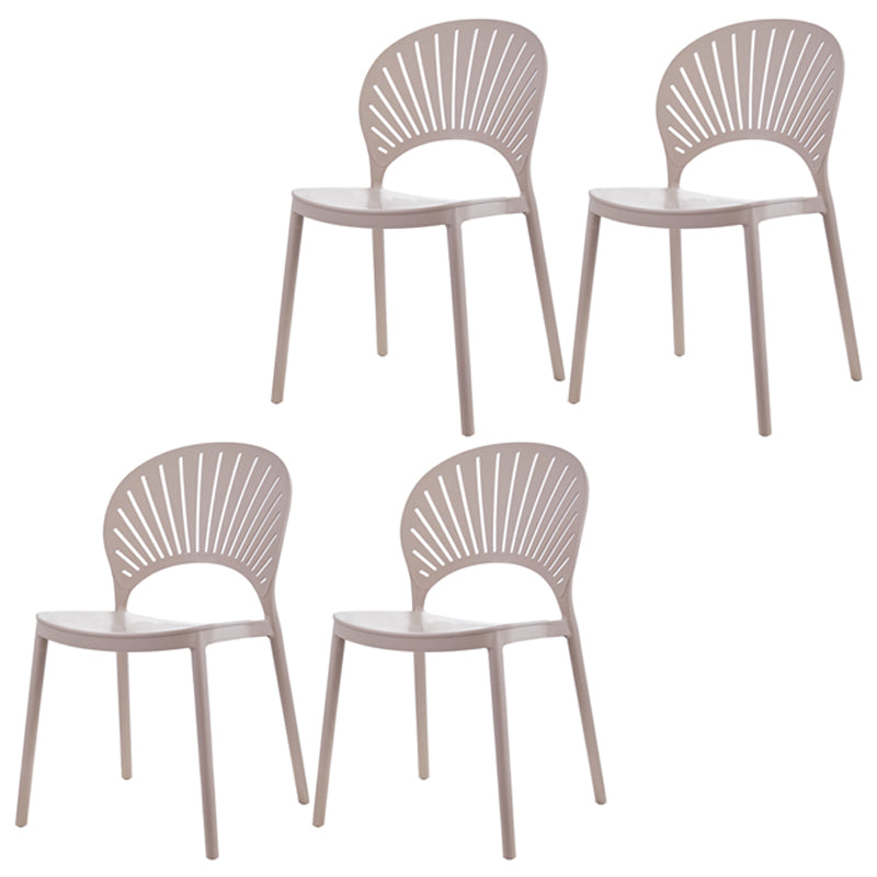 Silla plástica escandinava del respaldo abierto de la silla lateral del comedor de la cocina