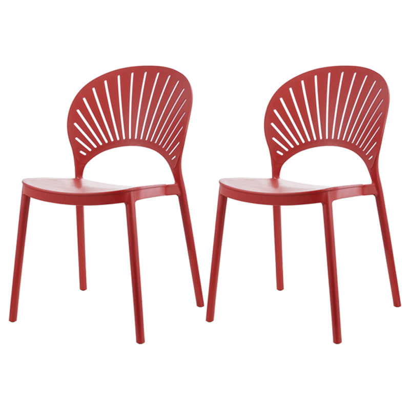 Silla plástica escandinava del respaldo abierto de la silla lateral del comedor de la cocina