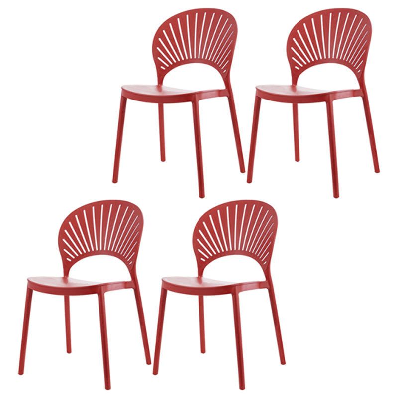 Silla plástica escandinava del respaldo abierto de la silla lateral del comedor de la cocina