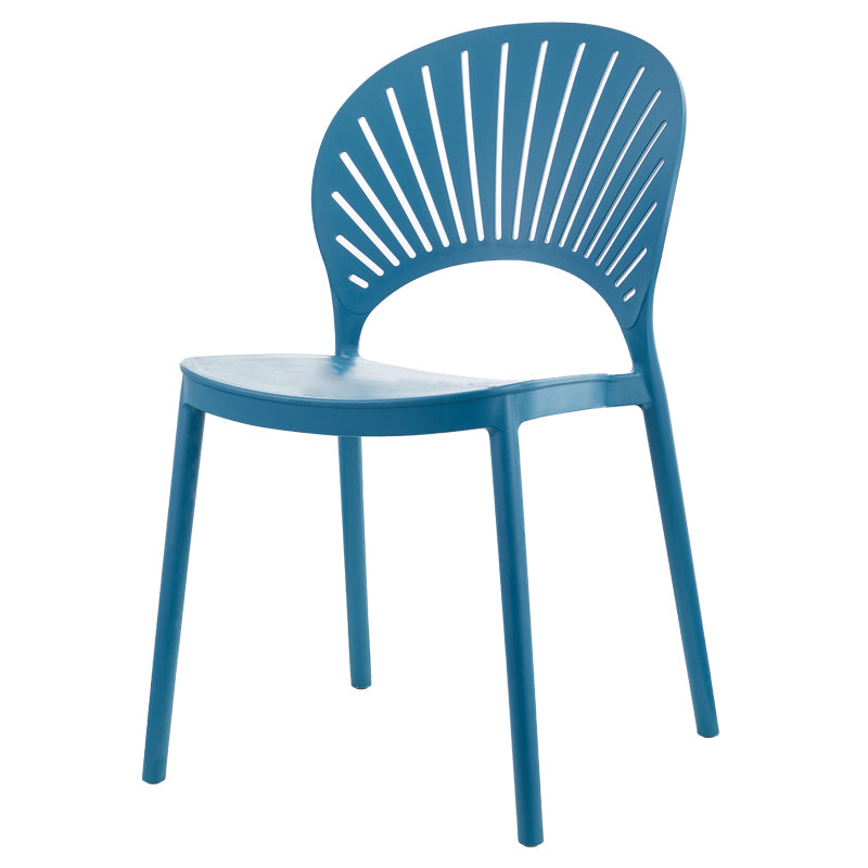 Scandinavian Plastic Kitchen Dining Room Side Chair Open Back Chair