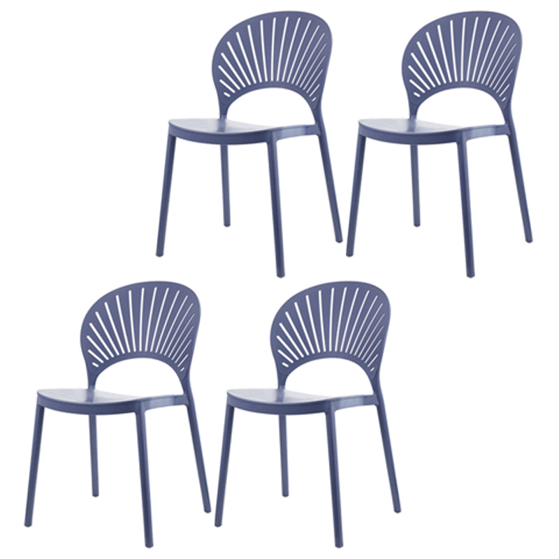 Silla plástica escandinava del respaldo abierto de la silla lateral del comedor de la cocina