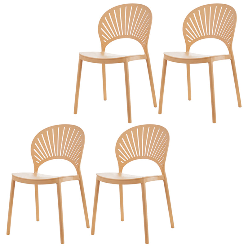 Silla plástica escandinava del respaldo abierto de la silla lateral del comedor de la cocina
