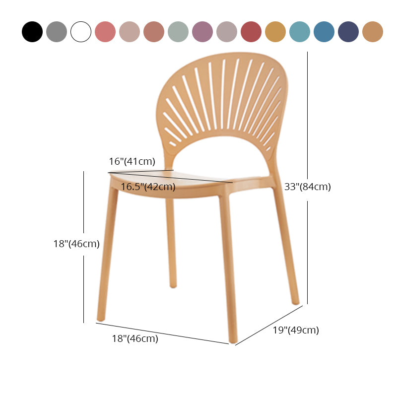 Silla plástica escandinava del respaldo abierto de la silla lateral del comedor de la cocina
