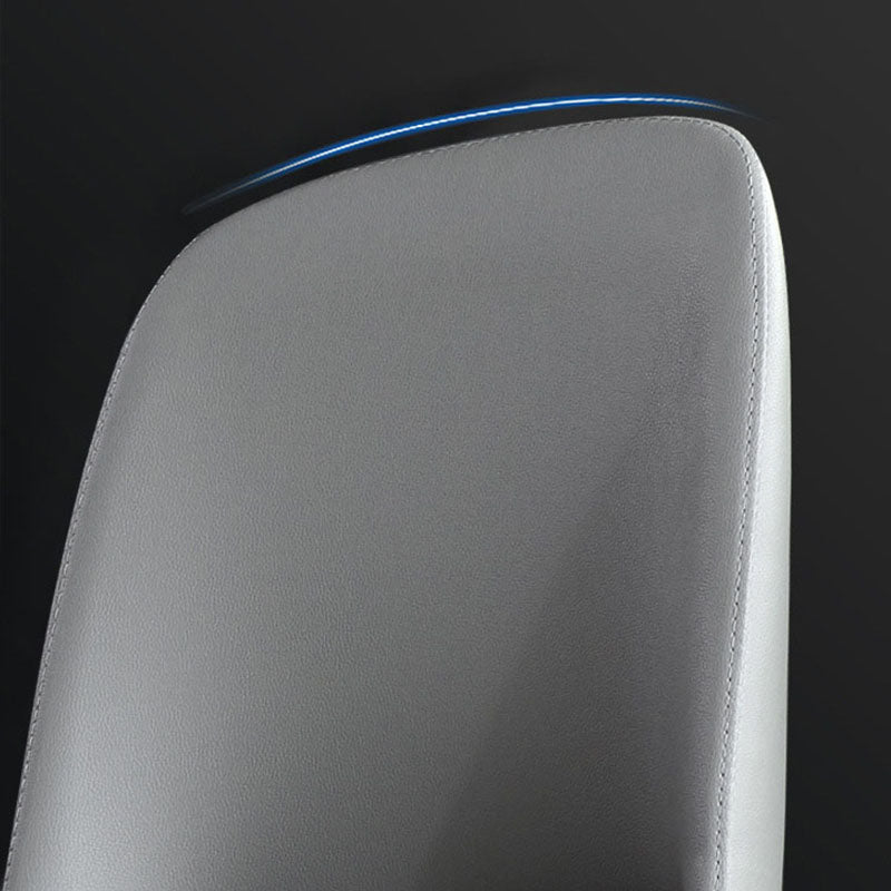 Silla de comedor contemporánea sin brazos Silla Parsons curvada de cuero con acabado mate