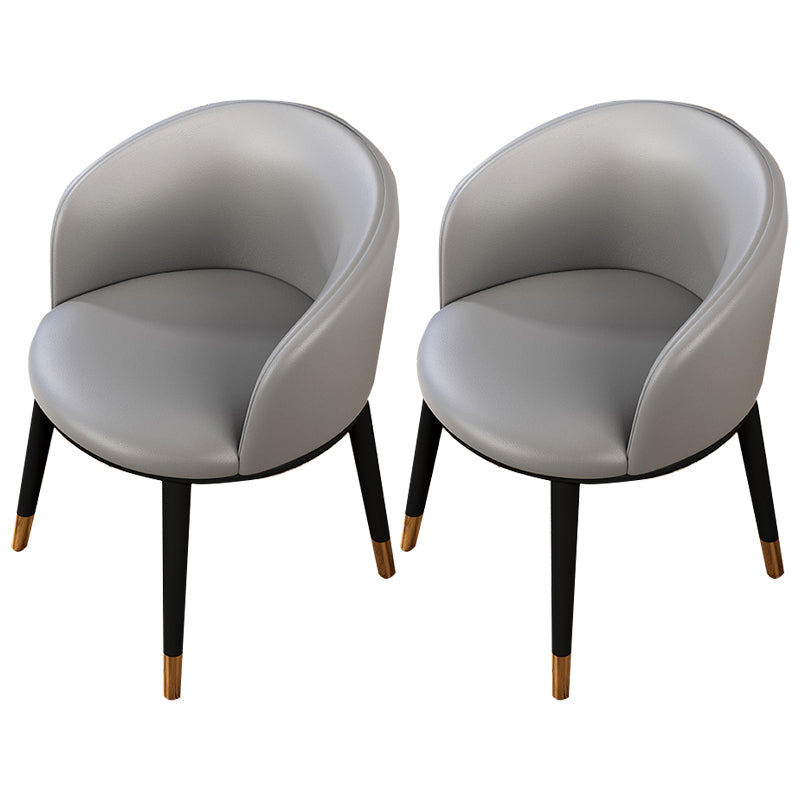 Modern Upholstered Home Arm Chair Matte Finish Solid Back Dining Chair